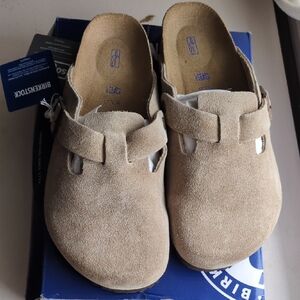 Birkenstock Light Brown Suede Slip-Ons